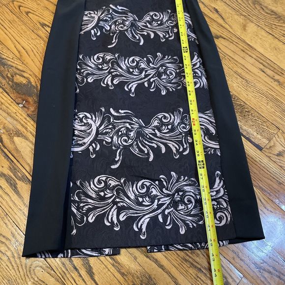 H&M Sleeveless Black Pencil Size 10 Body Con Dress y2k Pattern - Picture 6 of 15